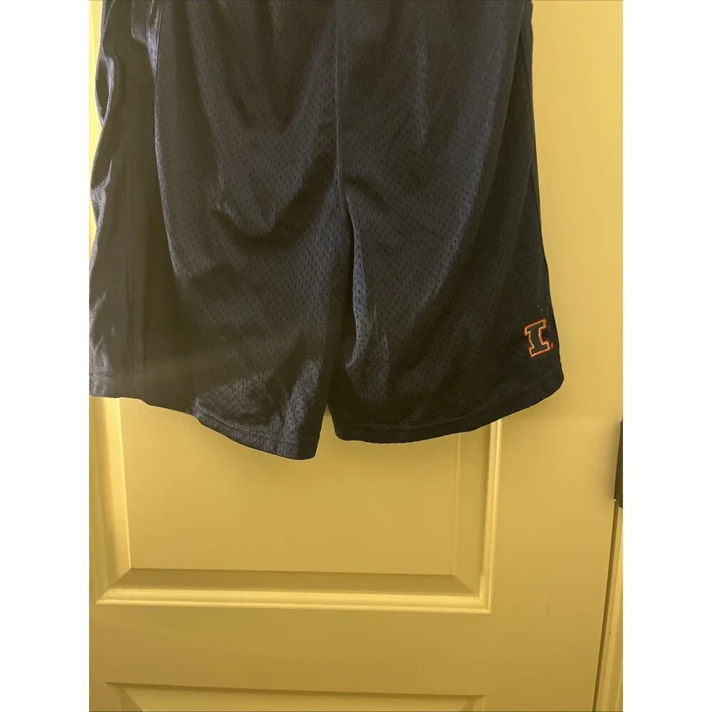 University of Illinois Boys Athletic Mesh Shorts Lined Pockets NCAA Size 14/16